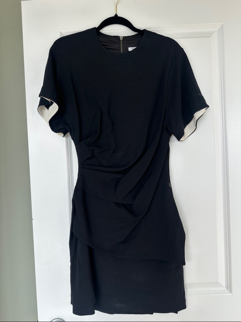 Helmut Lang Black Short Sleeve Shift Dress